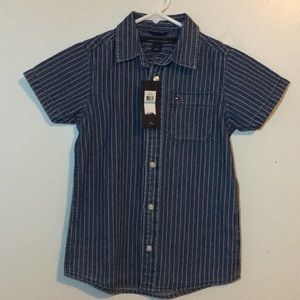 NWT Tommy Hilfiger boys button shirt denim size 5